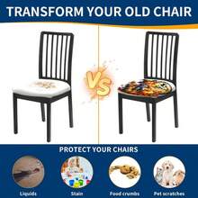 1/4/6/40pcs Halloween Themed Scarecrow And Pumpkin Printed Removable Full-Cover Stretchable Milk Fiber Fabric Chair Covers ,Restaurant Chair Covers - Square Chair Cushion Covers For Restaurant Kitchen Dining Hotel Seat Covers Removable Soft Cushion Chair Covers