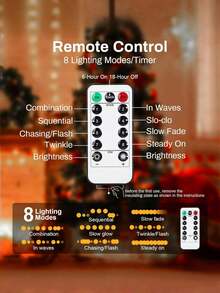6-Piece LED String Lights Dimmable, 100 Warm White LED Fairy Lights, 33-Foot Clear Cable, Twinkle Lights With Remote Control Timer For Indoor And Outdoor Wedding Party Patio Backyard Room Decoration - ánh sáng trắng - Xem 9