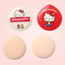Miniso 2个装 Sanrio Hello Kitty 超大号棉花糖质地化妆海绵粉扑，带收纳盒，柔软亲肤，快速上妆工具（1个）