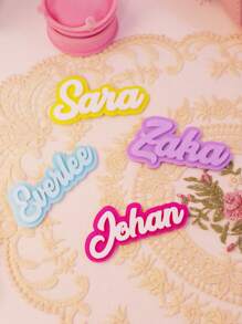 1pc Custom Acrylic Refrigerator Magnet, Double-Layer Personalized Name Tags In Blue, Pink, Yellow, And Green, Ideal For Decorating Cabinets And Boxes, Perfect Gift For Family, Colleagues Or Friends, Name Magnet,Playful Design, Vibrant Colors, Magnetic Name Tags,Delicate Romance - Fridge Magnets - View 10