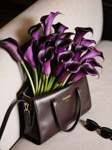 4pcs/10pcs-Artificial Calla Lilies, Fake Flower Bouquet, Suitable For Wedding Party Garden Decoration, Real Touch Faux Flower For Living Room, Bedroom, Dining Table, Office Decoration, Christmas Bouquet, Spring And Winter Decoration, Home Decoration Flowers