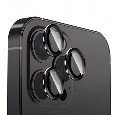 【3 件套】兼容 17 Pro Max/16 Pro/15/14/13/12/11 系列，9H 防刮钢化玻璃镜头保护膜，防眩光，高清镜头贴膜，金属边框防摔保护
