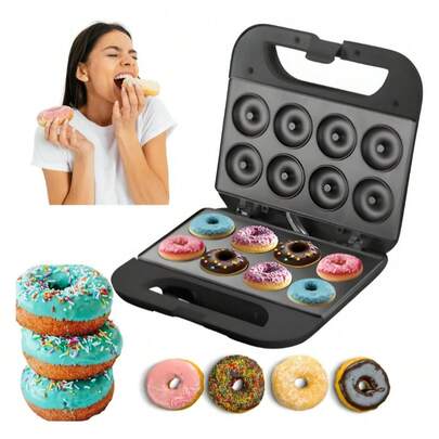 Máquina Donuts Deliciosa Rosquinha Potente 750w Antiaderente Cor Preto