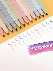 3 Stück sortierte Farben ästhetische quadratische Textmarker, Doppelspitzen Markerstifte, wasserbasiert, schnelltrocknend für Schule, Büro, Tagebuch Zubehör