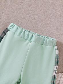 BrownBark 2pcs/Set Boys Casual Outdoor Outfit, Plaid Pocket Hooded Long Sleeve Shirt + Casual Long Pants, Autumn/Winter Children Clothes