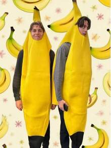 1 件男士香蕉连体裤、成人水果表演服装、水上派对创意服装、时装秀趣味香蕉装、酒吧表演服装、节日舞台服装。 - 彩色 - 查看 1