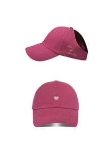 1 件马尾友好型遮阳帽，露背设计，可自由扎马尾，宽帽檐有效阻挡紫外线，透气防晒 - 多色 - 查看 5