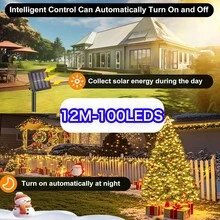 1pc Solar Powered String Lights 20/50/100/200LED, Twinkle 8 Lighting Modes, 22M/12M/7M/5M Outdoor Waterproof Fairy Lights String ,Solar Garlands Courtyard Wedding Christmas Garden Lights,Suitable For Camping, Parties, Halloween Day, Christmas, Holiday ,Weddings, Dances, Birthday ,Yard Stairs, Trees, Houses, Balconies Decoration Halloween Decor Christmas Decoration Thanksgiving Wedding Home Decor Home Decor Fall Decor Autumn Decor Birthday Decorations For Gifts Party Supplies Indoor Outdoor Garden Holiday Festival Decor Wall Decor Halloween Ornaments Christmas Decoration XMAS Decor Christmas Tree Gift Decor Thanksgiving Wedding Home Decor Home Decor Fall Decor Autumn Decor Birthday Decorations For Gifts Party Supplies Indoor Outdoor Garden Holiday Festival Decor Halloween Decor Wall Decor Halloween Ornaments