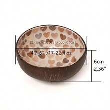 1pc Coconut Shell Candy Bowl Holder, Decorative Salad Bowl - Natural Coconut Shell Bowl Storage Bowl - Candy Container Nut Rack, School Supplies, Back To School - Brown - View 11