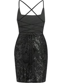 Sequin Homecoming Dresses Teens Women Sparkly Strap Bodycon Cocktail Party Night Prom Dress Vestidos De Fiesta ElegantesHalloween Christmas New Year - 黑色 - 查看 5
