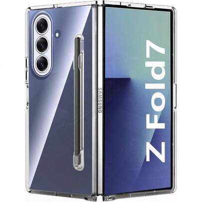 2025for  Galaxy Z Fold 7 Case Clear  Fold 7 Phone Case With S Pen Holder AntiYellow Shockproof Transparent Hard PC Cover For Z Fold 7 5G 2025