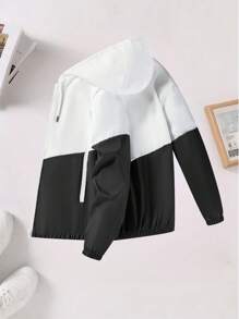 (Autumn/Winter) Women's Color Block Fashion Windproof Jacket For Fitness, Running, Workout, Women's Woven Hooded Casual Sports Camping Gym Hoodie, Best Autumn/Winter Gift For Girlfriend