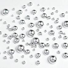 2368颗3-10毫米混合珍珠树脂水钻平底珍珠，DIY珠宝配件，适用于手机壳、镜子、杯子、工艺品、鞋子等。 - 銀色 - 查看 6
