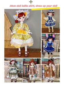 1pc Vintage Style, Sporty, And Academic Outfit, Suitable For 6-Inch BJD/30cm Doll Costume Change! A Doll Clothing Set That Melts The Heart Of Young Girls. (This Series Of Clothes Is Suitable For 30cm Dolls, And The 64# SKU Decorative Lace Is Random, Which Does Not Affect The Effect. Buyers Who Are Particular About This Should Be Cautious.) - Multicolor - View 8