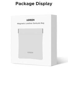 UGREEN Magnetic Leather Earbuds Bag Pouch Bag Portable Storage Bag Compatible With Airpods 4 AirPods Pro For Holiday Travel, Outdoor Activities Cable Organizer Charger Accessories Travel Essentials - Grey - View 9