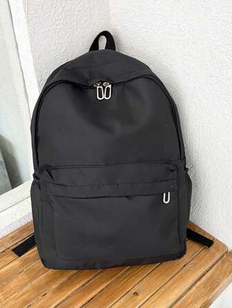 1 Stück Rucksack für Frauen mit einfarbigem, großem Fassungsvermögen, klassischer Schulrucksack, modische Pendlertasche mit mehreren Taschen