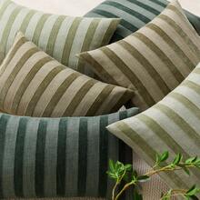 Cirelle 1 件橄榄绿 3D 条纹装饰枕套（不含枕芯），时尚现代柔软雪尼尔装饰复古纹理靠垫套，适合家庭沙发、卧室、装饰，所有季节 - 豆綠 - 查看 7