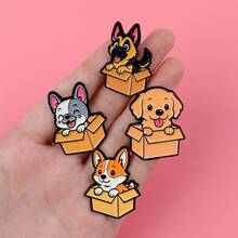 1 件可爱宠物狗珐琅别针卡通动物猫胸针徽章背包翻领别针服装配饰时尚珠宝朋友礼物办公室配饰衬衫夹克万圣节衣服别针趣味教师礼物万圣节配饰教师节包饰圣诞节