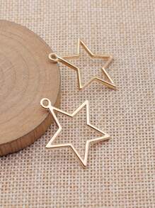 12pcs/Bag 30x27mm Big Hollow Star Pendant Charms DIY Jewelry Accessories For Necklace Bracelet Earrings Zipper Headwear Clothing Decoration