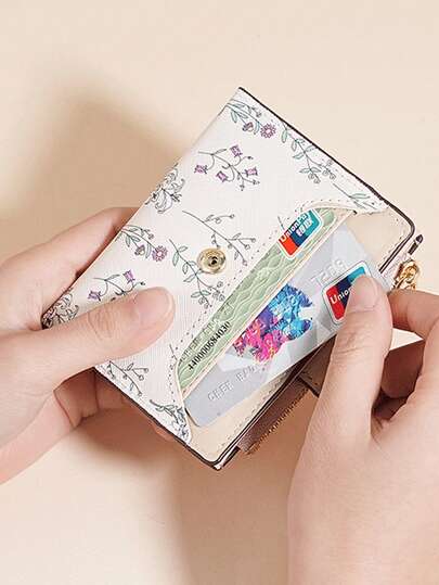 Cute Floral Coin Purse, Multi-Card Wallet, Elegant Versatile Women's Wallet, Floral Girl Card Holder - Multiple Colors Available