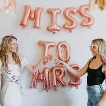 بالون شعار شخصي مخصص، أنشئ عبارتك الخاصة بالون الأحرف، بالون عيد ميلاد، بالون عروس، بالون عبارة عروس، بالون ذهبي افتراضي - الذهبي - مشاهدة 9