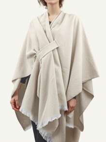 1 buc. Șal elegant pentru femei, cardigan, poncho, pentru iarnă și toamnă, jachetă de călătorie unică la modă, eșarfă reversibilă din cașmir artificial, moale și caldă, ideală pentru uz zilnic, naveta, ieșiri și nunți