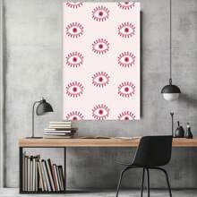 Framed HAUS AND HUES Eye Wall Decor - Pink Evil Eyes Art Print, Pink Poster For Room Aesthetic,  Wall Art,  Dorm Pososter For College Girls,These Decorations Are Suitable For Use In Parties In Living Rooms, Bedrooms And Other Places. They Are Ideal Gifts And Decorations For Various Holidays Such As Halloween And Easter. - 框架 - 查看 4