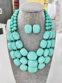 1 Set de joyas hechas a mano con estilo bohemio - Disponible en varios colores, diseño multifuncional y multicapa, adecuado para todas las estaciones, excelente para regalos y uso diario - conjunto de joyas - Ver 9