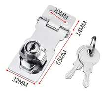 Paquete de 2 cerraduras de seguridad para cajones de puertas delanteras de 2,5 pulgadas para puertas, gabinetes, cajones, cajas de herramientas, etc. - Plateado - Ver 2