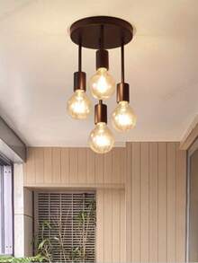 4-Light Flush Mount Ceiling Light, Modern Cast Iron - Smooth Painted Surface, Suitable For Bedroom, Kitchen, Dining Room, Hallway, Balcony (E27 Base) - Chandelier - View 3