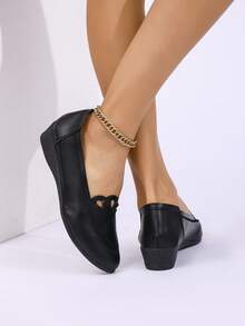 Neue lässige Slip-On Schuhe, Oma-Schuhe, Schaukelstuhl-Schuhe, Alltagsschuhe für Frauen - Schwarz - Übersicht 5