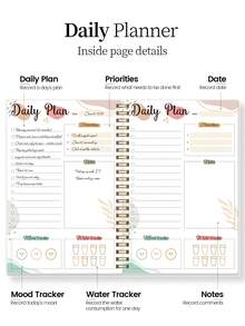 Sổ kế hoạch hàng ngày năm học 2026, 52 trang xé rời, lịch trình hàng tuần với danh sách ưu tiên, nhiệm vụ và ghi chú, bố cục linh hoạt không ghi ngày tháng, phù hợp cho học sinh, đồ dùng học tập, trang trí bàn làm việc văn phòng, quà cưới. - Nhiều màu - Xem 5