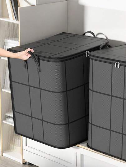 1 件黑色储物袋，大容量手机袋，露营野餐袋，衣柜储物袋，季节性衣物储物袋，可折叠便携式储物袋适用于卧室、衣柜、床下、客厅旅行必需品假日度假行李袋行李箱旅行袋女士