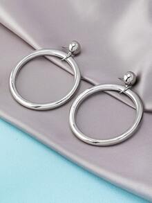 1 Pair Fashionable Geometric Metal Hoop Earrings - Yellow Gold - View 5