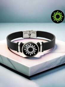2 件夜光星星和月亮手链、太阳和月亮手镯，适合日常佩戴，可作为送给朋友的礼物 - 黑色 - 查看 2