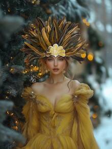Women's Feather Headpiece Carnival Feather Headdress Showgirl Headpiece Plume Glitter Headdress Halloween - Nhiều màu - Xem 12