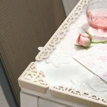 4pcs Silicone Corner Guards With Elegant Hollow Flower Design -, Stylish Table Edge Protectors For Safety And Decor - White - View 7