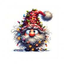 1 pieza/2 piezas/3 piezas Patrón de impresión por transferencia de calor de gnomo navideño - Ideal para personalización de ropa DTF en vaqueros, camisetas y manualidades en mochilas, decoración de bolsas de lona