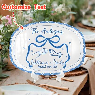 Wedding Platter, Custom Wedding Gift For Newlyweds, Engagement Gift, Bridal Shower Gifts, Keepsake For Bride & Groom, Wedding Decor