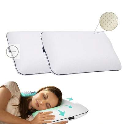 Almohada Memory Foam, Almohada Cervical para Dormir, Almohada ortopedica, Almohada viscoelástica, Almohadas para Cuello,Funda Lavable, con Cierre, Hipoalergénica, ideal para toda la familia.