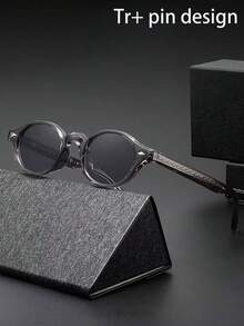 1pc Men's Round Frame Lightweight Decorative Glasses, Suitable For Casual And Formal Wear, Design, Unique Item, Must-Have For Accessory Collectors, High-Quality Lenses, Designer Edition - Multicolor - View 2