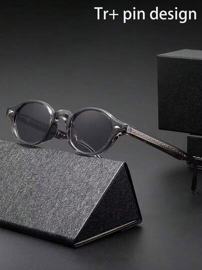 1 件男士圆框轻质装饰眼镜，适合休闲和正式穿着，设计独特，配饰收藏家必备，高品质镜片，设计师版