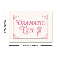 1pc Unframed Dramatic Exit Above Door Sign Poster Horizontal Vintage Wall Art Canvas Print Minimalist Girly Room Doorway Entryway Decor Quirky Goodbye Painting For Apartment,Dorm,Living Room,Modern Home Decoration