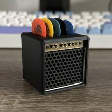 Guitar Pick Holder With Random Five Color Picks, Vintage Speaker Guitar Pick Holder, Portable Guitar Pick Holder, Gift For Guitar Lovers - 黑色1+5個槳(顏色隨機) - 查看 7