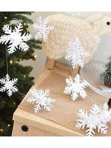 12 件/套圣诞雪花花环，3D 雪花装饰，圣诞树雪花花环，3D 冬季雪花花环，冬季、圣诞节、生日、婚礼悬挂雪花装饰