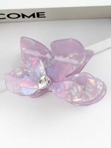 1 件可爱蝴蝶波西米亚醋酸纤维闪亮水钻三角形发夹，简单多彩的发夹，适合夏季、春季、秋季、冬季、返校、日常旅行、聚会、海滩派对、佩戴发饰时尚爪夹女士发夹女士发夹优雅发夹秋季配饰