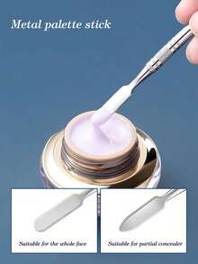 2pcs Stainless Steel Makeup Palette, Cosmetic Mixing Palette, Concealer Lipstick Palette, Makeup Foundation Blending Painting Cosmetic Tool,Makeup,Cheap,Room Decor,Vanity,Travel,Bedroom,Makeup Accessories