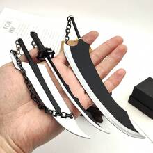 1pc New Anime Bleach Kurosaki Ichigo Zangetsu Sword Weapon Model Keychain Pendant Birthday Gift - Multicolor - View 3