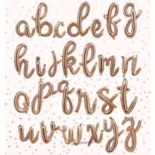 16" Script Letter Balloons - Create Your Balloon Banner - Rose Gold, Gold, Silver, Pink, Black,Baby Blue - Letter Balloons - Party DecorDefault Golden Balloon - Gold - View 7