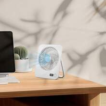 GICOOK 便携式USB供电桌面风扇，超静音，180°可调节折叠设计，适用于家庭、办公室、旅行，多功能散热设备，轻巧便携，可作电风扇、业余爱好或小型风扇，1800mAh